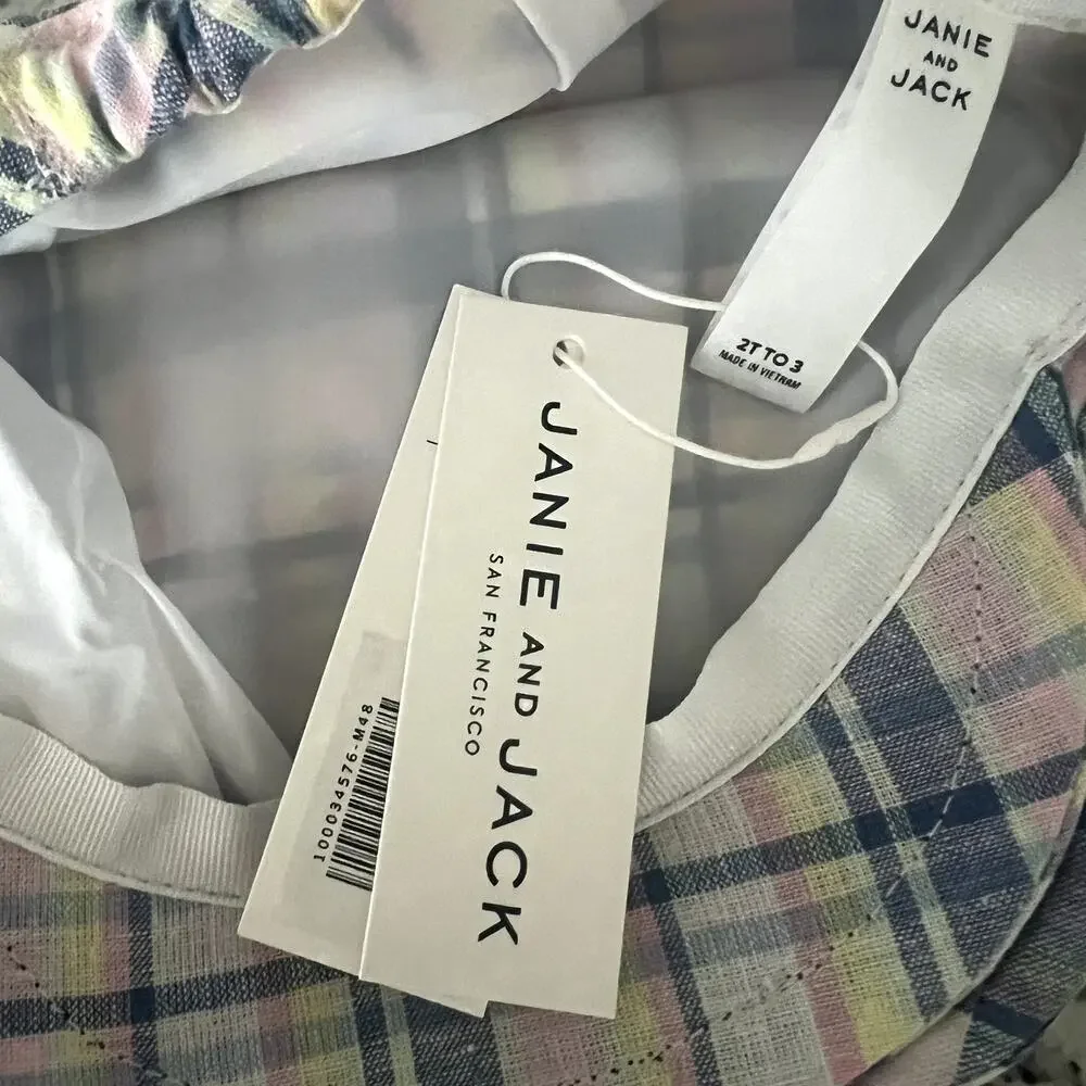 NEW Janie & Jack Plaid Newsboy‎ Hat Size 2T to 3T